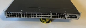 Cisco WS-C3750X-48P-S Poe+ 48-Port Network Switch with C3KX-NM-10G  2x 715W - Picture 1 of 8