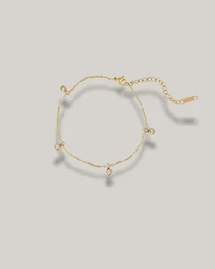 1.50 TCW Round Cut Lab Created Diamond Bezel Set Anklet 14k Yellow Gold Plated - Picture 1 of 6
