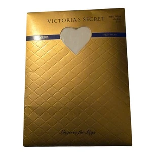 Y2K Victoria's Secret Lace Top Thigh Highs Cream Size M NIP Victorian Edwardian - Picture 1 of 4