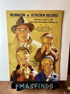 V3 1948 WILMINGTON CLIPPERS vs BETLEMME BULLDOGS AFL Programma Calcio RARO EX - Foto 1 di 8