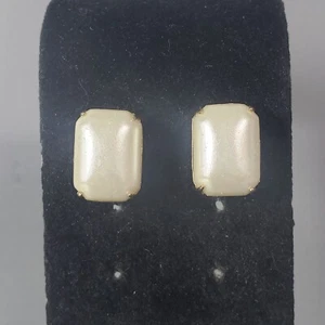 "Orecchini a Bottone Borchie Bianco Retro Metà Secolo Modernista Boho 0,75" - Foto 1 di 9