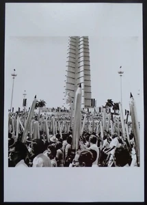 Cartel Revolución Cubana con foto de 1971 La Habana Cuba Campaña de Alfabetización Rally - Imagen 1 de 5