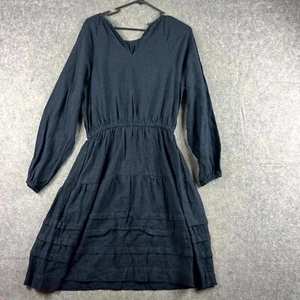Jeanswest Womens Mini Dress Size 10 Blue Long A Lined Long Sleeve V Neck Casual - Picture 1 of 8