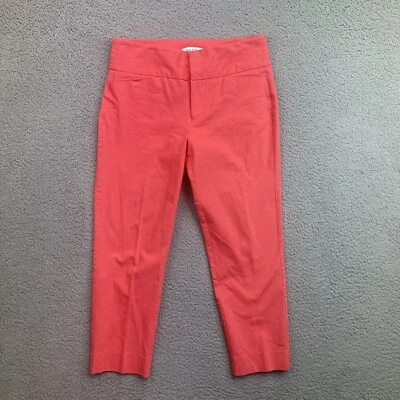 Elle Womens Cropped Pants Coral Sz 8 Stretch - Image 1 of 4