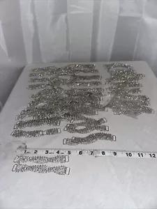 1 FILE argento con connettori bikini strass catena in metallo per costumi da bagno - Foto 1 di 3