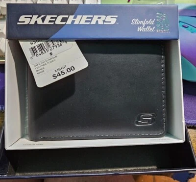 Skechers Mens Black Passcase RFID Leather Touch Wallet - Image 1 of 2