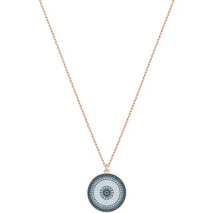 SWAROVSKI 5429126 Luckily Pave Blue White Crystal Disc Evil Eye Pendant Necklace - Picture 1 of 24
