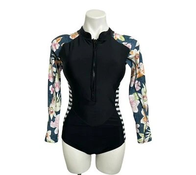 Traje de baño acolchado de surf atlético de una pieza de manga larga para mujer Foto 1 de 4