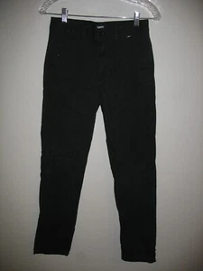 Vans Chino Dress Pants Boys Sz 16 Black Straight Leg Stretch 27x28 - Picture 1 of 9