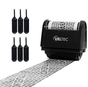 ID Protector Ink Roller - Identity Theft Protection Roller Stamp Set Black St... - Picture 1 of 7