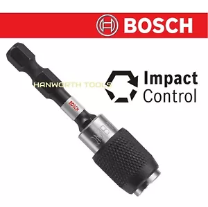 Bosch Bit Holder Impact Control Spring Lock Quick Release Bits Adaptor One Hand - Picture 1 of 15