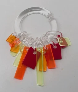 Exquisite Monies Gerda Lynggaard Acrylic Clear & Multi Neon Color Bracelet - Picture 1 of 5