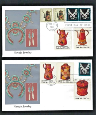 US FDC Navajo Jewelry Folk Art FLEETWOOD First Day Covers 15/5/2 Cents - Image 1 of 2