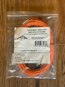 SC to SC Duplex MULTIMODE OM1 62.5/125 FIBER OPTIC PATCH CABLE 3 meter (3.0mm) - Picture 1 of 3