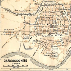 Carcassonne - France Géographie Ville Europe - Carte ancienne 1894 - Picture 1 of 2