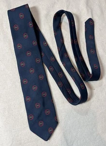 Vintage 80s CHARING CROSS Anti Lacoste Emblematic Neck Tie Poly Repp Blue - Picture 1 of 6