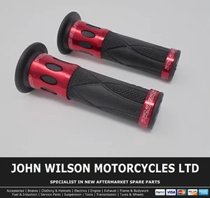 Honda VT 125 C Shadow 1999 - 2008 Red Aluminium Handle Bar Soft Grips - Picture 1 of 3