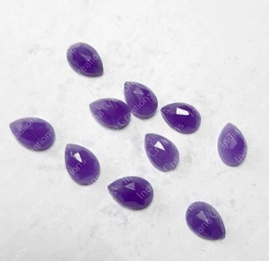 Kalibrierte lila Jade Birne Rosenschliff 10x14mm bis 20x25mm Natur Edelstein - Bild 1 von 7