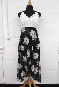 Blooming Jelly weiß/schwarz Neckholder High-Low Strandkleid Damengröße M neu mit Etikett - Bild 1 von 6