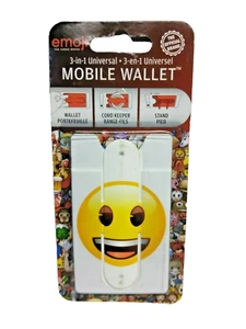 New 3M Trends Smiling Emoji Logo Mobile Wallet 3'' x 6.5'' Cord Keeper - Picture 1 of 7