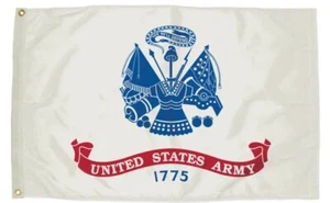 BANDERA BLANCA DEL EJÉRCITO DE ESTADOS UNIDOS 3'x5' BANDERA poliéster con ojales APOYO MILITAR VETERANO - Imagen 1 de 2