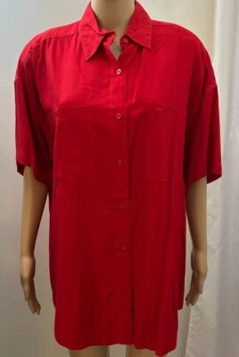 Blusa Top Casual Corner De Colección Años 80 Usada en Excelente Condición Para Mujer L Roja Con Botones Manga Corta Foto 1 de 4