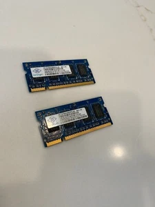 Nanya 2GB(2X1GB) PC2-6400 DDR2-800MHz non-ECC Unbuffered CL6 200-Pin SoDimm D-RK - Picture 1 of 1