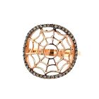 14K Rose Gold Champagne Diamond Spider Web Ring 0.35ct TDW Size 8