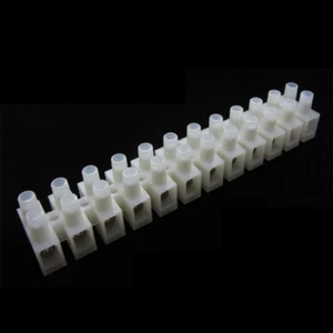5× White Screw Through Terminal Block 12 Position 13.5mm Pitch 12-10AWG 600V 50A - Picture 1 of 4