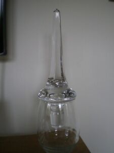 Vintage Large glass Bottle Decanter Stopper, 9" tall