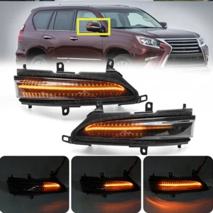 2x Smoked Dynamic LED Side Mirror Turn Signal Light For Lexus GX460 LX570 LX450D - Picture 1 of 12