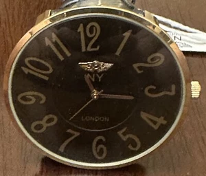 Men's Brand New NY London Quartz Watch With Leather Strap (w) - Picture 1 of 6