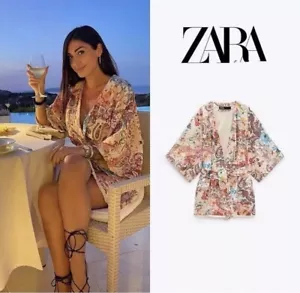 ZARA PATCHWORK PRINT KIMONO SIZE M / L Multicoloured 7789/137 - Picture 1 of 7