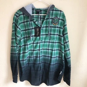 Camicia Harry Potter Serpeverde in flanella con cappuccio il nostro universo taglia large nuova con etichetta - Foto 1 di 11