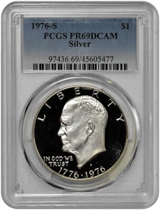 1976 S $1 Proof Eisenhower Dollar PCGS PR 69 DCAM Silver Ike - Picture 1 of 3