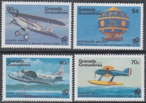GRENADA GRANADINES Sc #555-8 MNH CPL SET DE 4 - 200º ANN de VUELO TRIPULADO - Imagen 1 de 1
