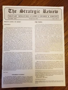 The Strategic Review TSR RPG D&D Vol 1 No 3 Autumn 1975 OOP - Picture 1 of 2