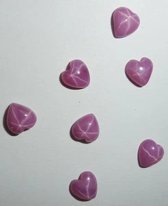 Opaque Star Ruby Heart 5x5 mm Cabochon Created 6 Rayed Stone 12 pieces Lot - Picture 1 of 10