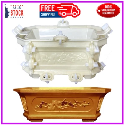 Molde para maceta, molde para maceta de hormigón para decoración de hogar y jardín, blanco Foto 1 de 4