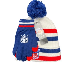 NFL Team Bekleidung Mütze und Handschuhe Set, Winterausrüstung, rot/weiß/blau, neu - Bild 1 von 3