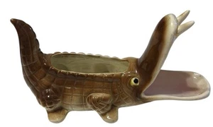 VINTAGE KERAMIK ALLIGATOR KROKODIL ÜBERTOPF MADE IN JAPAN KITSCH - Bild 1 von 8