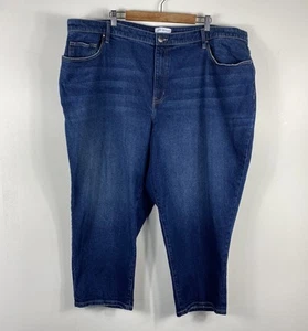 Pantalones de mezclilla capri Lane Bryant talla grande 26 tiro medio boyfriend azul lavado oscuro - Imagen 1 de 4