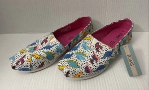 NWOT Toms Multicolor Dinosaur Print Alpargata Slip On Shoes Women’s Size 8 - Picture 1 of 9