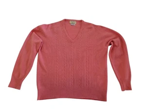 Mcgeorge Hombre Cachemira Puro Coral Tejido con Cable Cuello en V Talla 46" - Imagen 1 de 4