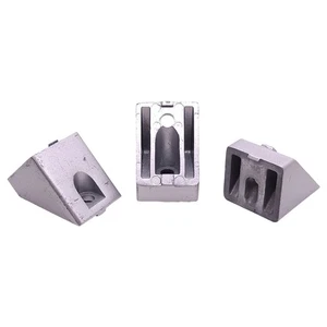 Lot of 3 80/20 14118 45° Degree Support Connector, 40-Series, 52mm x 40mm x 40mm - Picture 1 of 10