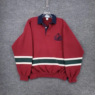 Sudadera DE COLECCIÓN Izod Para Hombres M Mediana Roja Polo Golf Polar Bordado Logo Años 90 Foto 1 de 4