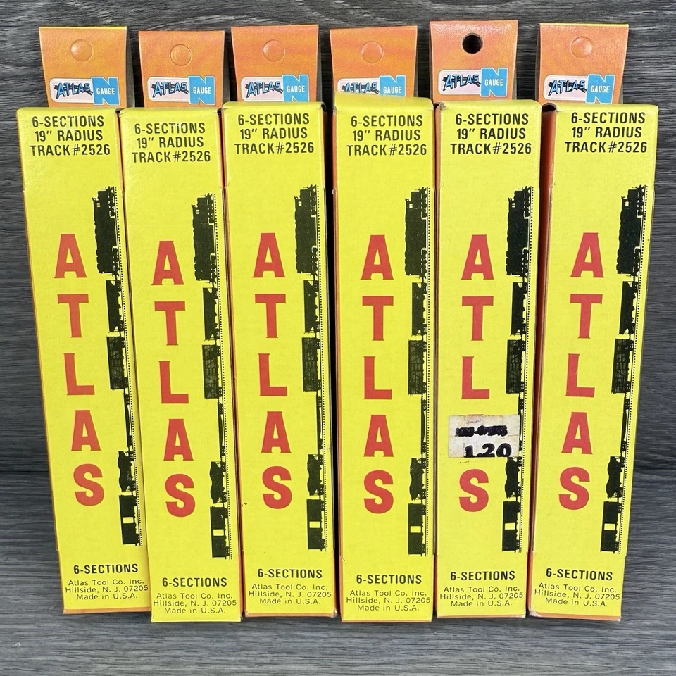 N Atlas Curved Track #2526 Lot of 6 Nickel Silver 19" R 6 Sections NOS S3013 - Image 1 of 4