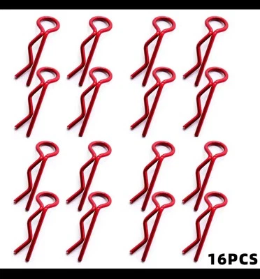 Clips de carrocería de coche Traxxas Arrma RC 1/10 acabado anodizado rojo 16 unidades. Se adapta a 1/10, 1/12 Foto 1 de 2