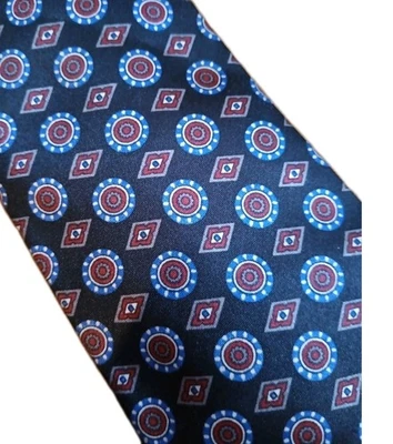 Corbata Surrey Hombre Poliéster Negro y Rojo Chips & Diamantes Diseño 56X3.75" Foto 1 de 4