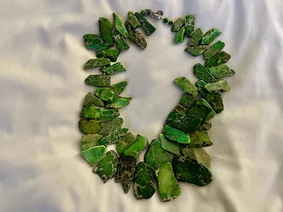 Colar LUC raro Alton Lake verde turquesa floco fio duplo - Imagem 1 de 4